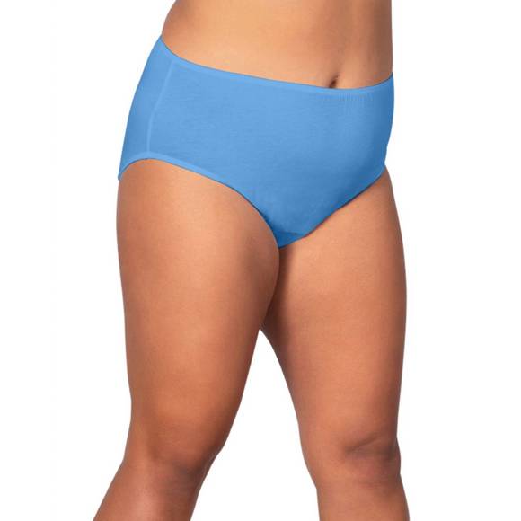 NEW ON THE PLUS SIDE plus size cotton solid panties in marine blue - Picture 1 of 3
